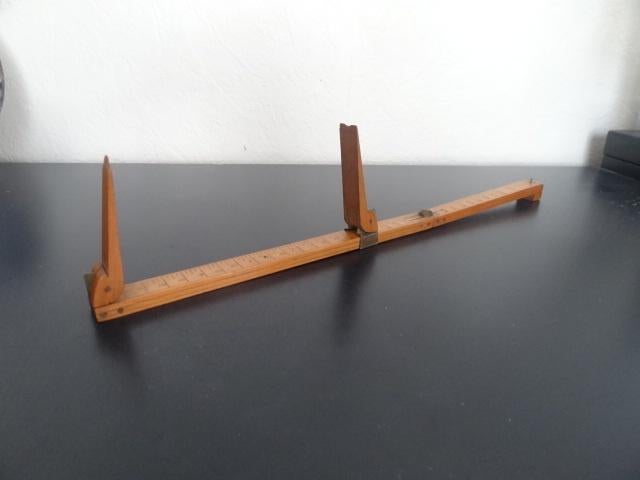 palmhouten pédimètre, meten lengte voet, 2 schalen, Verzenden