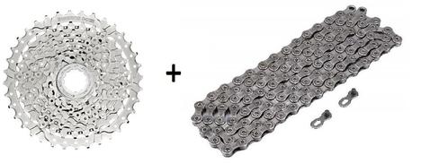 Shimano cassette 8 of 9v + ketting + slotje NIEUW opruiming, Fietsen en Brommers, Fietsonderdelen, Nieuw, Racefiets, Overige typen