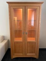 Vitrinekast massief franse eik met verlichting, Huis en Inrichting, Kasten | Vitrinekasten, Ophalen, Met deur(en), 100 tot 150 cm
