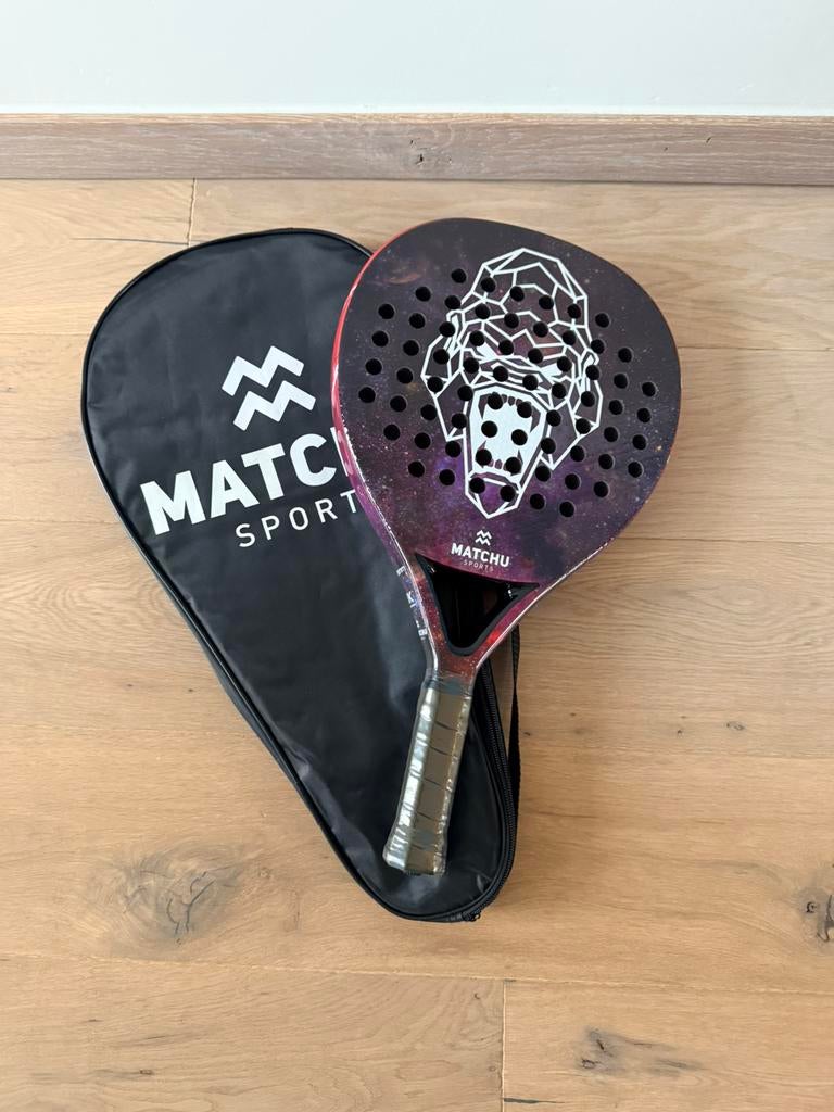 Matchu Sports 3K Carbon padelracket – 38mm – incl. hoes, Enlèvement, Comme neuf, Raquette de padel