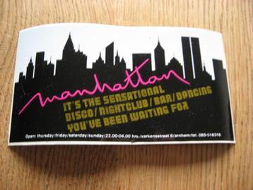 Sticker Manhattan Disco Nichtclub Bar Dancing 15 x 8 cm, Enlèvement ou Envoi, Neuf, Autres types