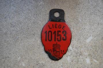 ANCIENNE PLAQUE EMAILLEE DE VELO. .   LIEGE 1913, Enlèvement ou Envoi