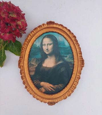 Kader met zijden portret Mona Liza