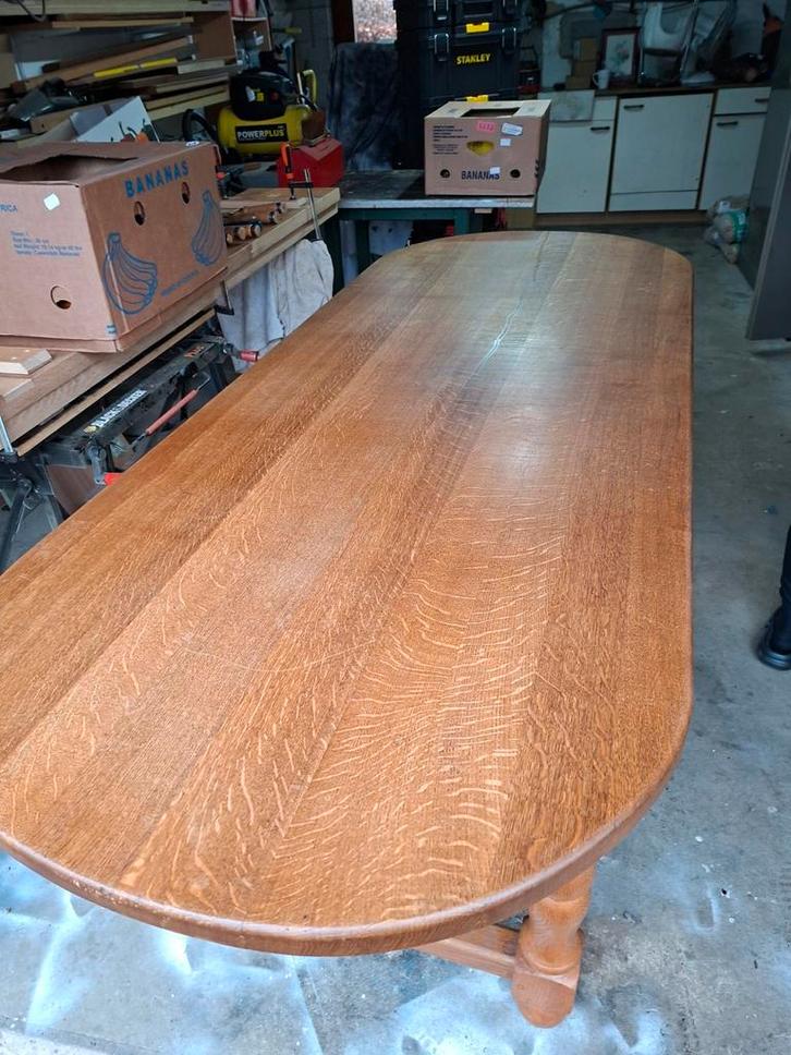 Ancienne Table en chêne., Huis en Inrichting, Tafels | Eettafels, Ovaal, Eikenhout, Ophalen