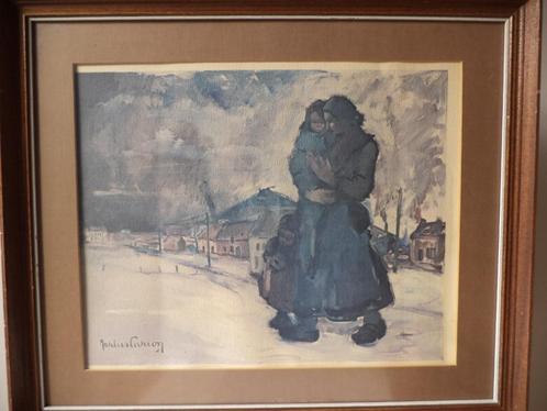 MARIUS CARION akwarel pastel moederschap Sociaal realisme, Antiek en Kunst, Kunst | Schilderijen | Klassiek, Ophalen