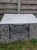 GietIjzer tafel met marmer, Huis en Inrichting, Tafels | Bijzettafels, Ophalen, Overige materialen, Gebruikt, 75 cm of meer