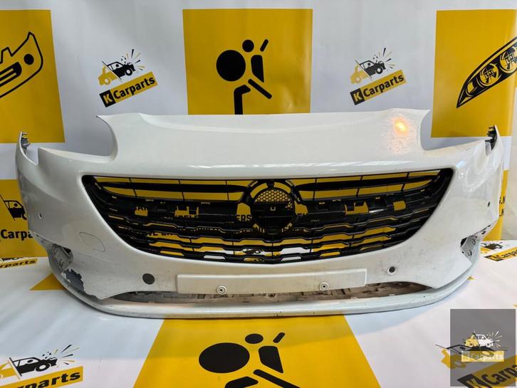 opel Corsa E voorbumper 4xPDC 2014-2020 475498858 bumper, Auto-onderdelen, Carrosserie, Bumper, Opel, Voor, Gebruikt