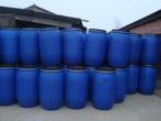 Blauwe vaten,tonnen van 220 L met deksel en klemring, Kunststof, 150 liter of meer, Zo goed als nieuw, Ophalen