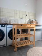 IKEA FÖRHÖJA houten roltafel met wieltjes, Ophalen, Zo goed als nieuw, 75 cm of meer, 60 cm of meer