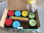 Glazen drinkbekers met rietjes., Ophalen of Verzenden, Nieuw