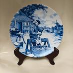 Delfts blauw sierbord met klompenmaker, Antiek en Kunst, Ophalen