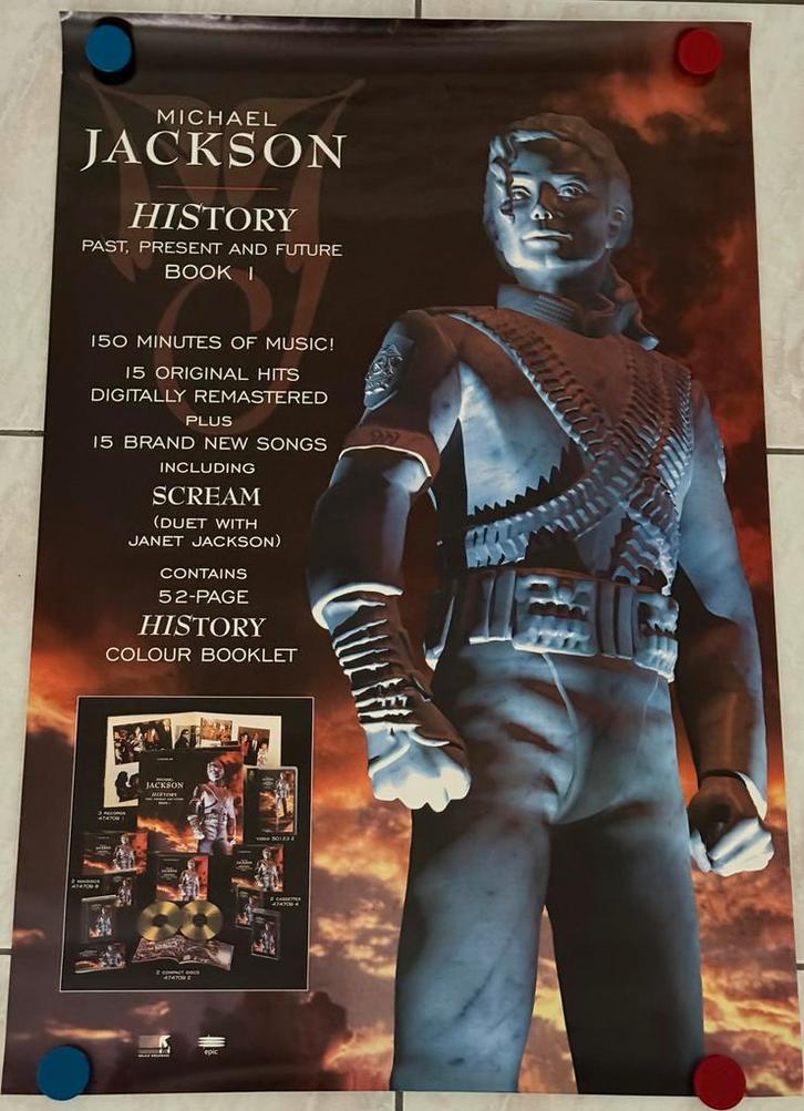 Michael Jackson HIStory: Past, Present and Future, Book I, Verzamelen, Posters, Zo goed als nieuw, Verzenden