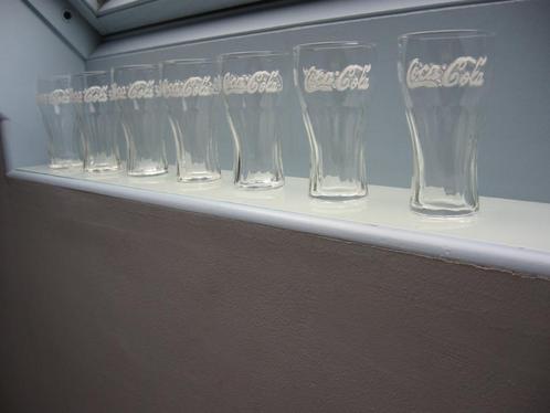 ② Verres Coca-Cola. 7 verres de 33 cc avec l'inscription Coca- — Verres &  Petits Verres — 2ememain