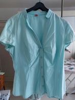 Chemisier blouse bmanche courte turquoise clair, Med, Maat 38/40 (M), Overige kleuren, Ophalen of Verzenden, Zo goed als nieuw