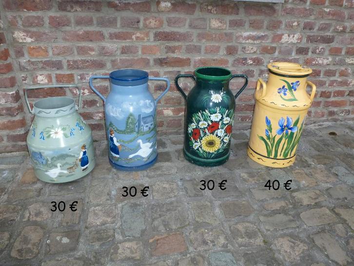 anciennes cruches à lait peintes, Maison & Meubles, Accessoires pour la Maison | Porte-parapluies, Comme neuf, Enlèvement