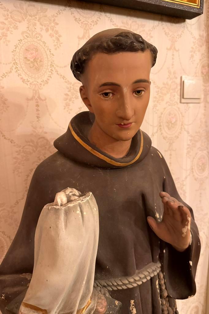 Antiek kerk beeld van Heilige Antonius 115cm, Antiek en Kunst, Antiek | Religieuze voorwerpen, Ophalen