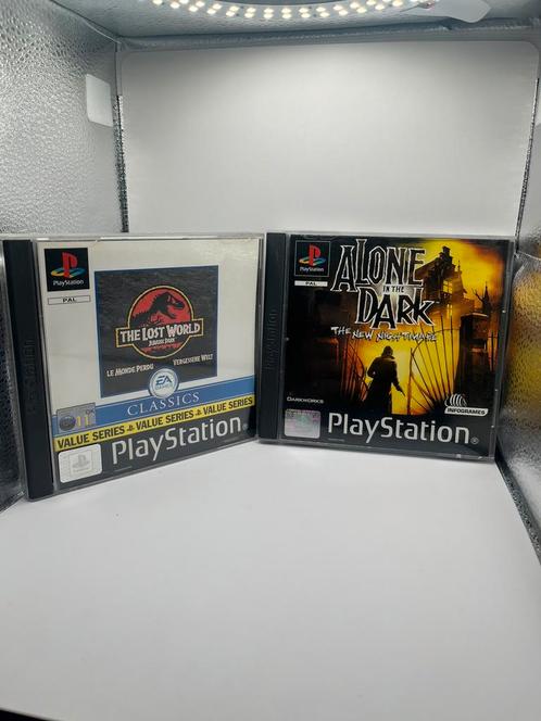 Alone in the dark + Jurassic Park Lost world PS1 PlayStation, Games en Spelcomputers, Games | Sony PlayStation 1, Gebruikt, Avontuur en Actie