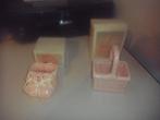 beeldjes een mandje en schoentjes rose vintage, Verzamelen, Ophalen of Verzenden, Zo goed als nieuw