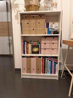 Boekenkast HORSENS wit + IKEA opbergboxen – complete set, Ophalen, Met plank(en), Gebruikt, 100 tot 150 cm