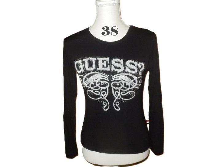 (4)- blouse femme t.38 noir  - guess -, Kleding | Dames, Blouses en Tunieken, Zo goed als nieuw, Maat 38/40 (M), Zwart, Ophalen of Verzenden