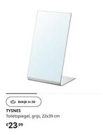 Bureau spiegel Ikea Tysnes, Maison & Meubles, Accessoires pour la Maison | Miroirs, Comme neuf, Enlèvement