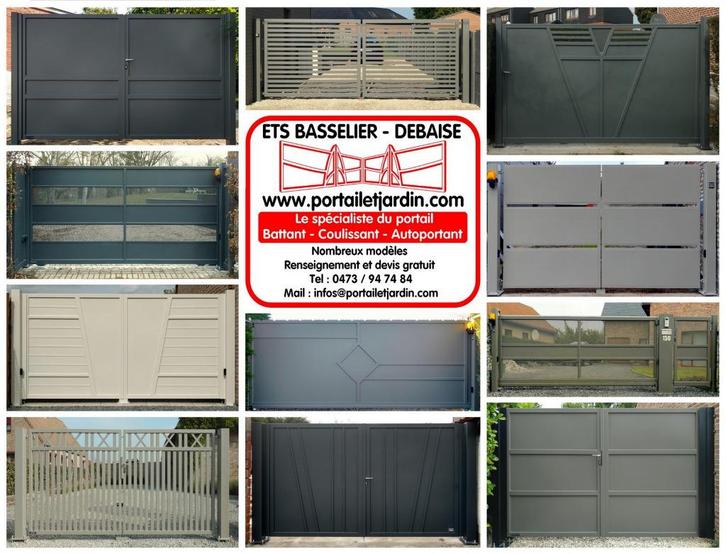 Portail Barrière sur mesure battant coulissant autoportant, Tuin en Terras, Tuinpoorten, Nieuw, Staal, Ophalen