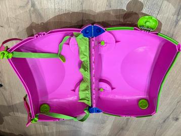 Roze draagbare kindertas op wieltjes – kind kan erop zitten! beschikbaar voor biedingen