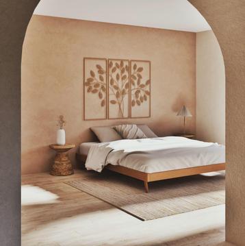 Bed - Maison du Monde "Sixties" 160x200cm, Enlèvement ou Envoi, Beige, 200 cm, Bois