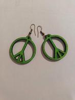 Handgemaakte houten peace teken oorringen, Overige materialen, Hangers, Paars, Nieuw
