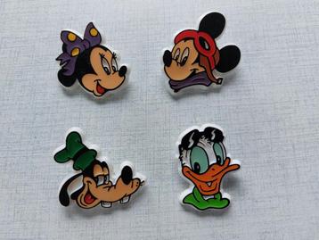4 broches Disney Mickey Minnie Donald Dingo jaren 80