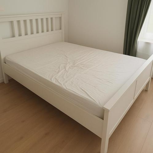 Hemnes bed 160x200, Huis en Inrichting, Slaapkamer | Bedden, Gebruikt, Tweepersoons, 160 cm, 200 cm, Hout, Wit, Ophalen