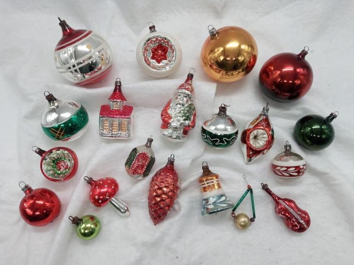 Oude glazen kerstballen, Diversen, Kerst, Gebruikt, Ophalen of Verzenden
