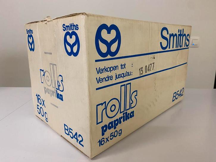 Vintage verpakkingsdoos Smiths chips 1977, Verzamelen, Merken en Reclamevoorwerpen, Gebruikt, Verpakking, Ophalen of Verzenden