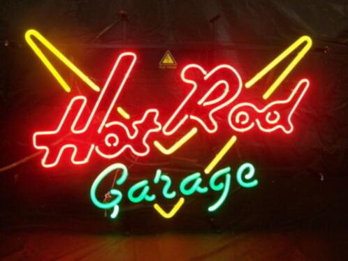 Hot rod garage en veel andere USA mancave decoratie neons, Collections, Marques & Objets publicitaires, Neuf, Table lumineuse ou lampe (néon)