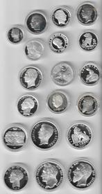 VOLLEDIGE REEKS (19 stuks) naslagen België in zilver - PROOF, Postzegels en Munten, Munten | België, Zilver, Zilver, Losse munt