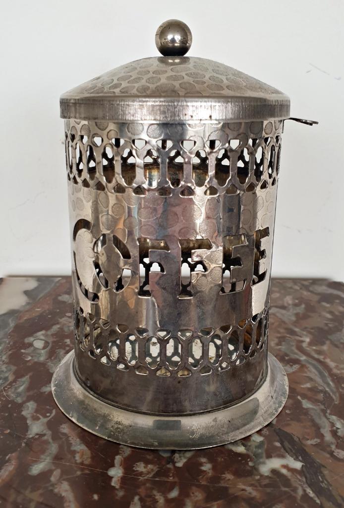 Verzilverde koffiehouder, Antiek en Kunst, Antiek | Tin, Ophalen of Verzenden