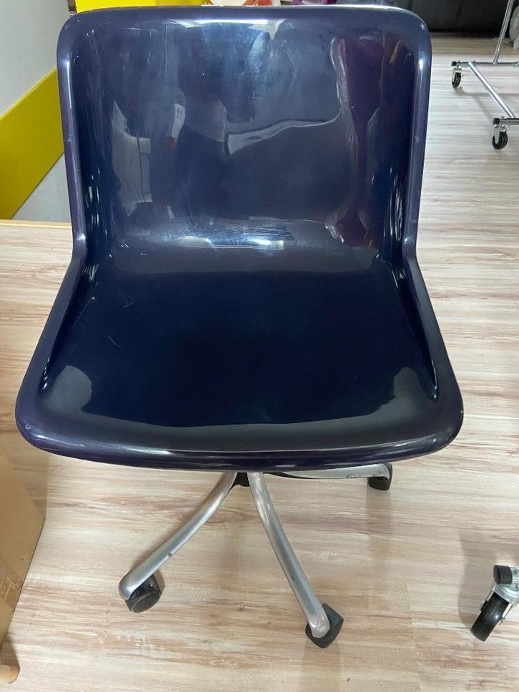 Bureaustoel vintage, Huis en Inrichting, Bureaustoelen, Gebruikt, Bureaustoel, Blauw, Ophalen