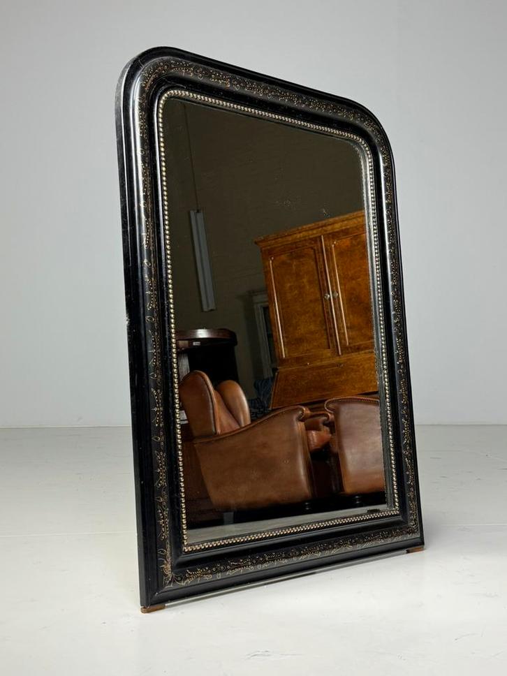 Louis Philippe spiegel Frans zwart, Antiek en Kunst, Antiek | Spiegels, Ophalen