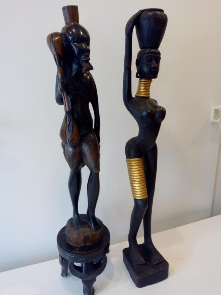 Diverse houten beelden, Antiek en Kunst, Kunst | Beelden en Houtsnijwerken, Ophalen of Verzenden