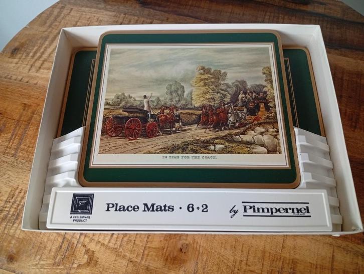 Pimpernel placemats 6 + 2 coaching, Huis en Inrichting, Woonaccessoires | Onderzetters, Zo goed als nieuw, Bord, Ophalen of Verzenden