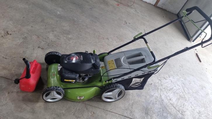 Benzinegrasmaaier central park met honda motor, Tuin en Terras, Grasmaaiers, Gebruikt, Benzine-grasmaaier, 50 cm of meer, Mulchfunctie