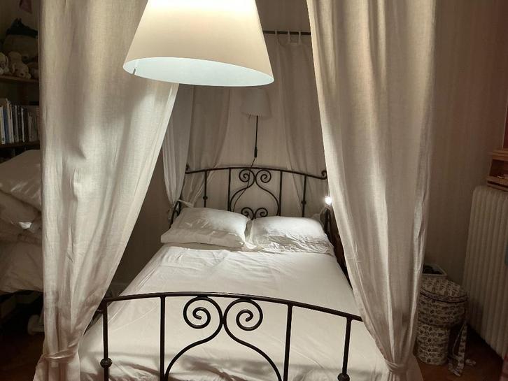 Lit à baldaquin, Huis en Inrichting, Slaapkamer | Bedden, Zo goed als nieuw, Eenpersoons, 120 cm, 200 cm, Metaal, Ophalen