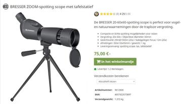 Longue-vue Bresser Spektiv, zoom 20-60 x 60, support SILK