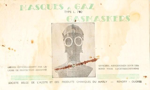 (m49) Gasmasker type L 702, gebruiksaanwijzing, Collections, Objets militaires | Général, Envoi