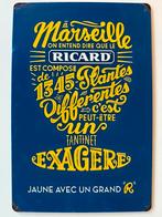 Metalen reclamebord Ricard, Verzamelen, Ophalen of Verzenden, Nieuw, Reclamebord