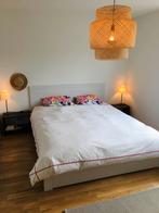 Lit IKEA blanc 160 (lit + sommier + matelas), Ophalen, Gebruikt, Wit, Tweepersoons