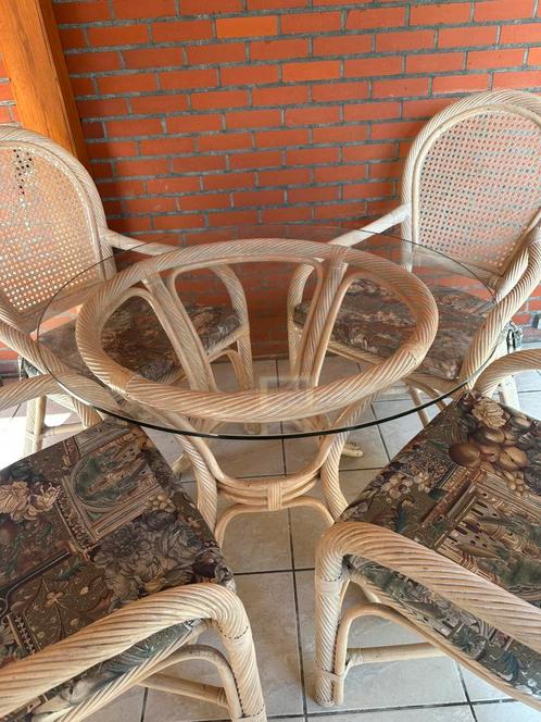 Tuinset, Tuin en Terras, Tuinsets en Loungesets, Zo goed als nieuw, Tuinset, 4 zitplaatsen, Bijzettafel, Eettafel, Stoel, Ophalen