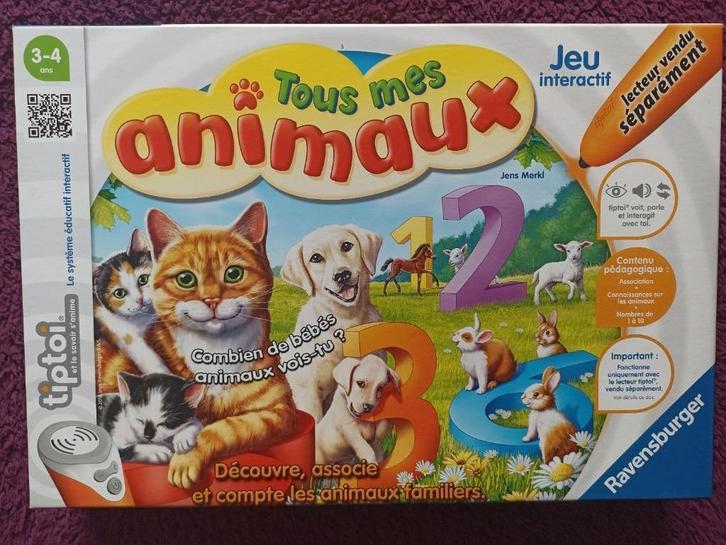 Jeu interactif Tiptoi 3-4 ans Animaux (sans lecteur) - TTBE, Kinderen en Baby's, Speelgoed | Educatief en Creatief, Zo goed als nieuw