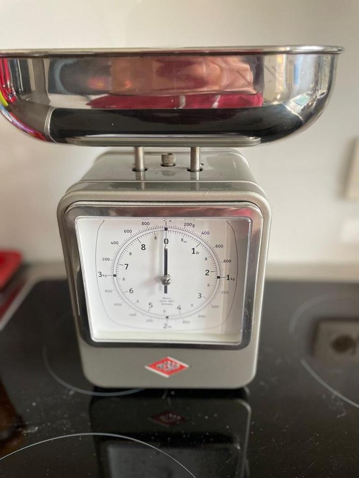 WESCO DESIGN : weegschaal met klok in PERFECTE STAAT!, Huis en Inrichting, Keuken | Keukenbenodigdheden, Zo goed als nieuw, Ophalen of Verzenden