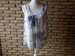 (38) - blouse femme t.42 blanc bleue - cassis -, Cassis, Wit, Maat 42/44 (L), Ophalen of Verzenden